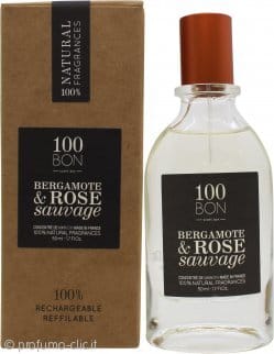 100BON Bergamote & Rose Sauvage Eau de Parfum 50ml Spray Ricaricabile