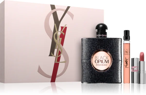 Yves Saint Laurent Black Opium Gift Set 90ml EDP + 10ml EDP + Mini Rouge Pur Couture Lipstick Nu Muse