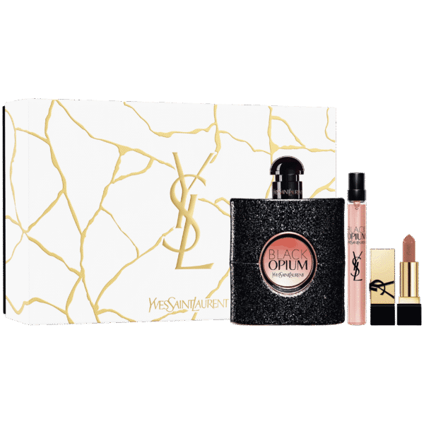 Yves Saint Laurent Black Opium Set Regalo 50ml EDP + 10ml EDP + Mini Rouge Pur Couture Lipstick - Rouge Muse